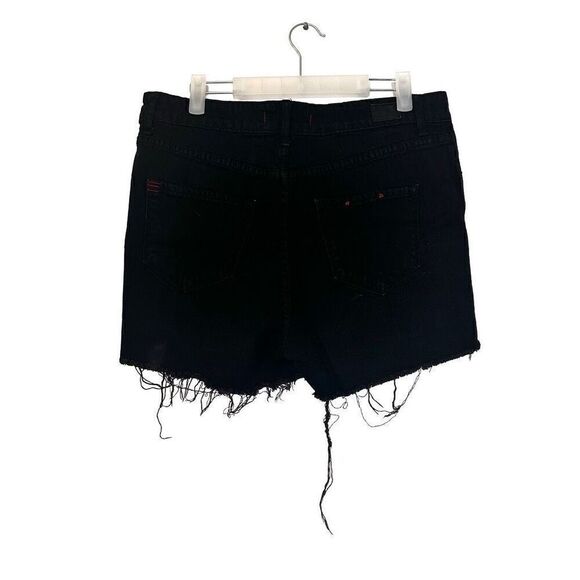 BDG Zip Fly High Rise Raw Cut Off Hem Distressed Denim Shorts Black Size 32 - Picture 3 of 6